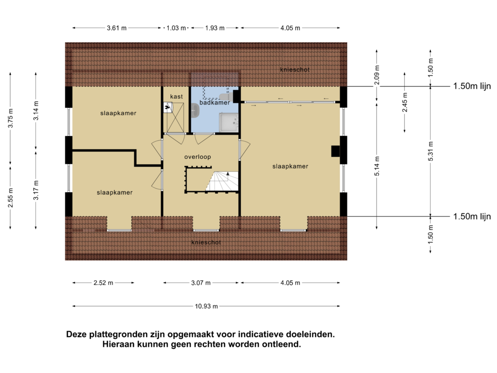 Bekijk plattegrond van 1e verdieping van Buitendijk 6-A