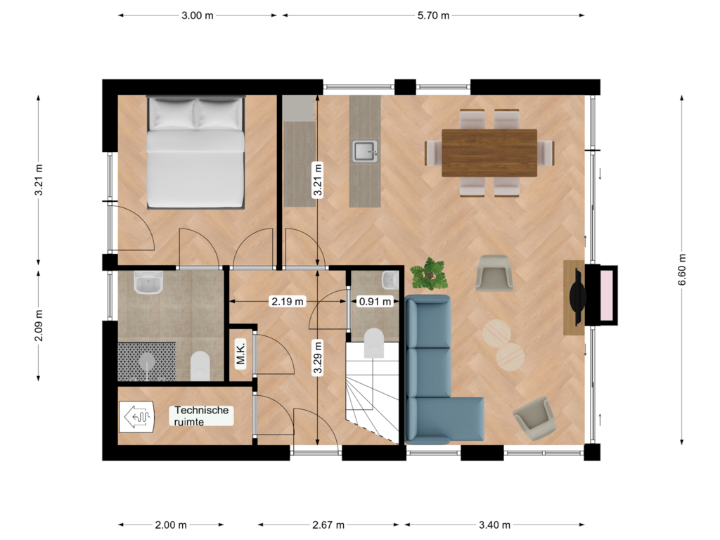 Bekijk plattegrond van Begane grond van Postweg 6-G