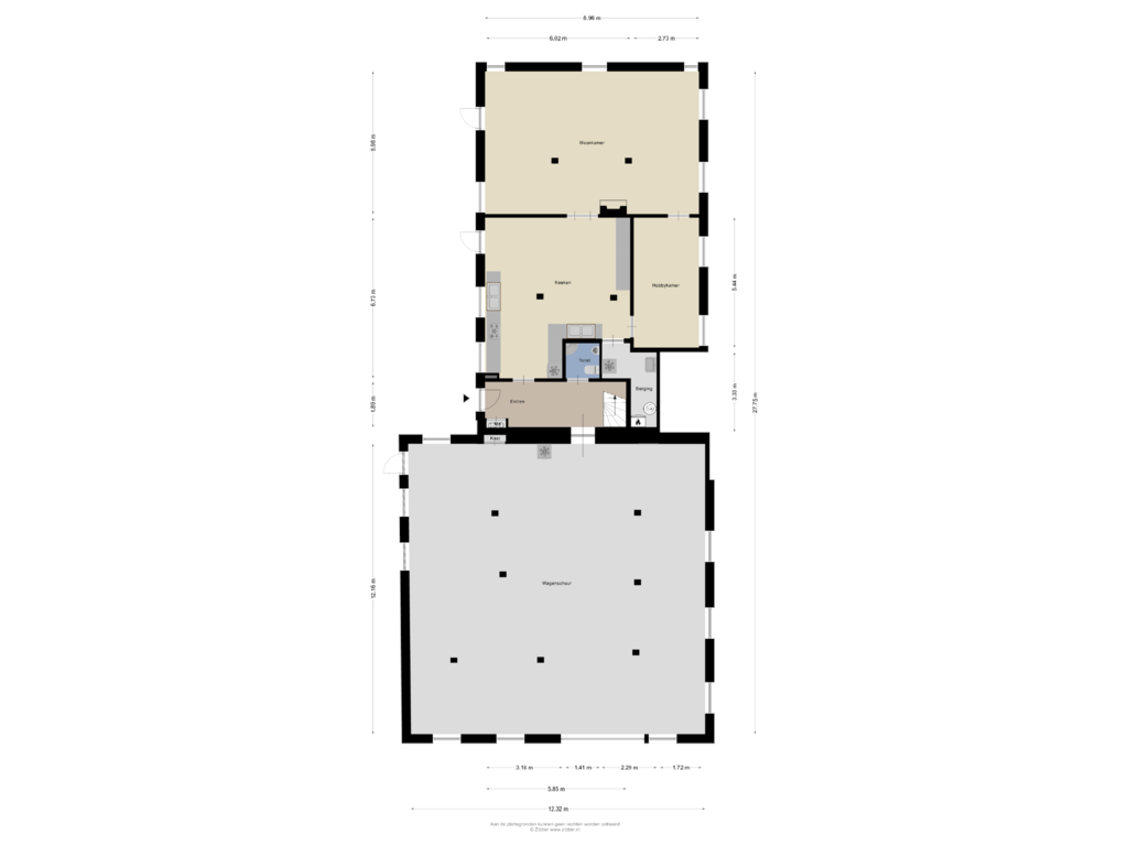 Bekijk plattegrond van Begane Grond van Achterdijk 2-CC1