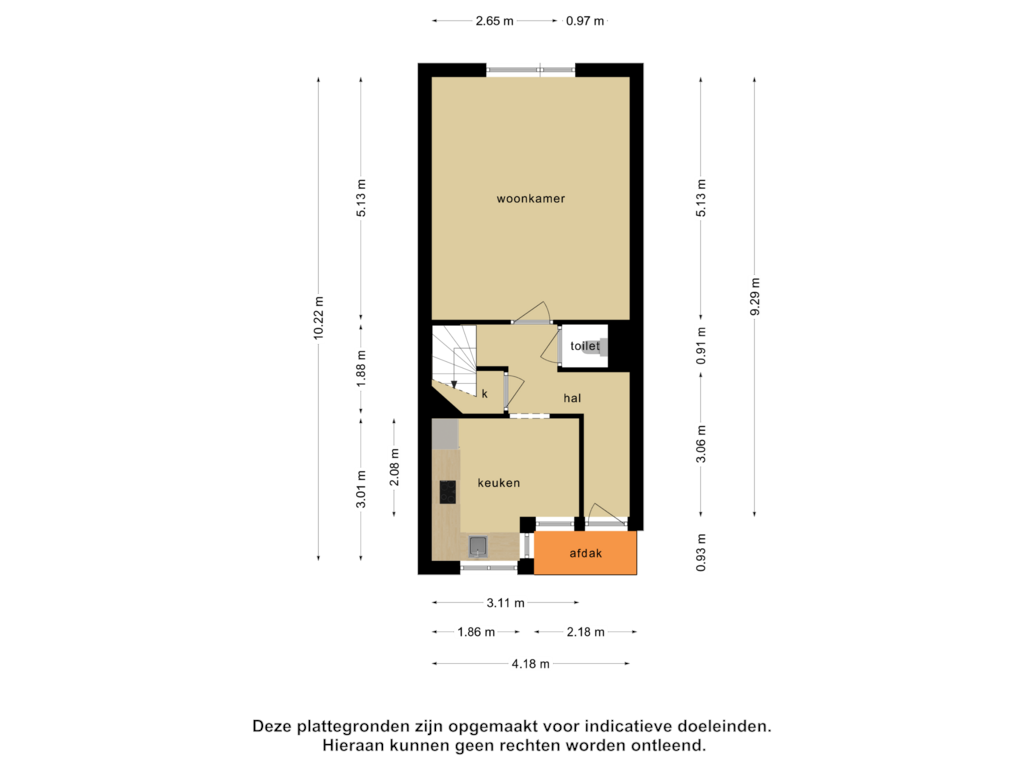 Bekijk plattegrond van Begane grond van Clavecymbelstraat 16-B