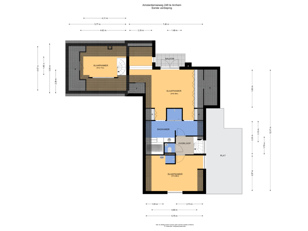 View floorplan of Eerste verdieping of Amsterdamseweg 248