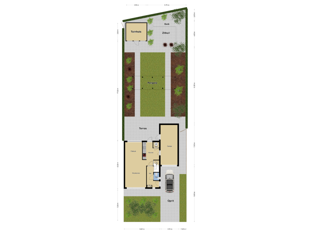 View floorplan of Perceel overzicht of Dijkgraaf 25