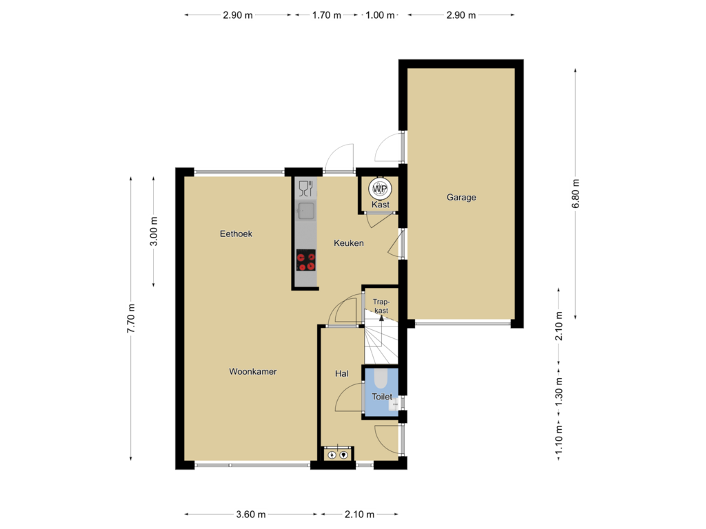 View floorplan of Begane grond of Dijkgraaf 25