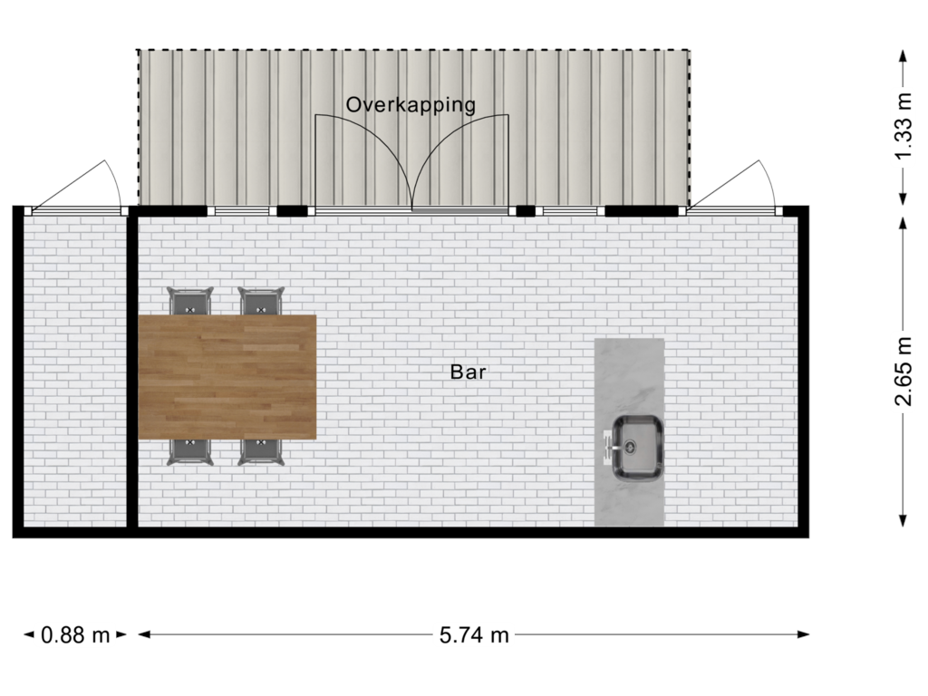 Bekijk plattegrond van Bar van Stationstraat 33