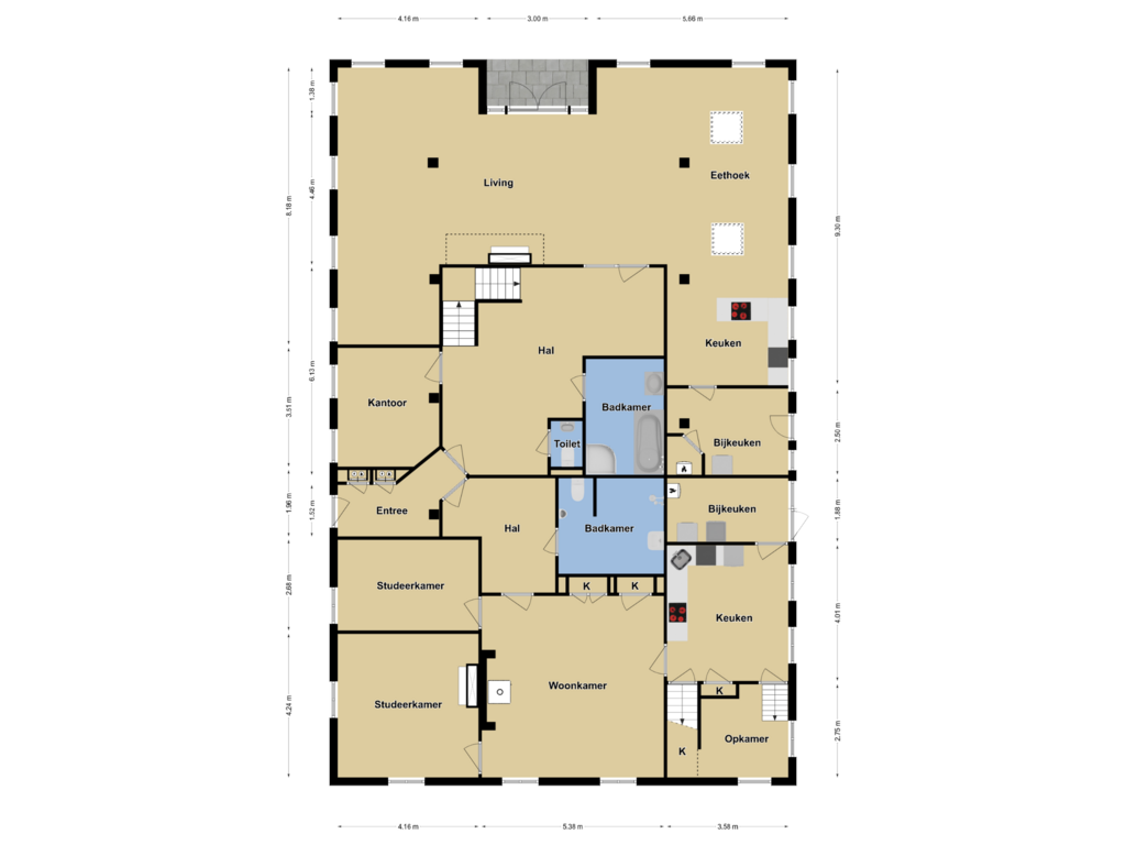 Bekijk plattegrond van Begane Grond van Diekerweg 8