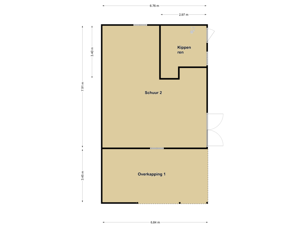 Bekijk plattegrond van Schuur 2 van Diekerweg 8