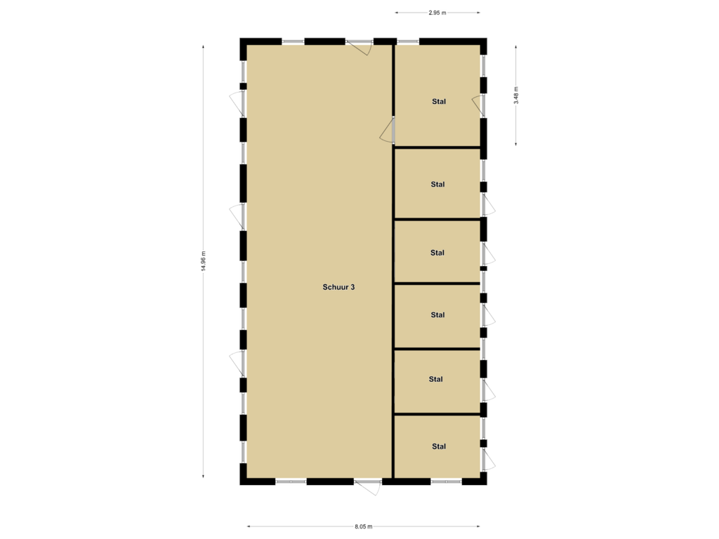 Bekijk plattegrond van Schuur 3 van Diekerweg 8