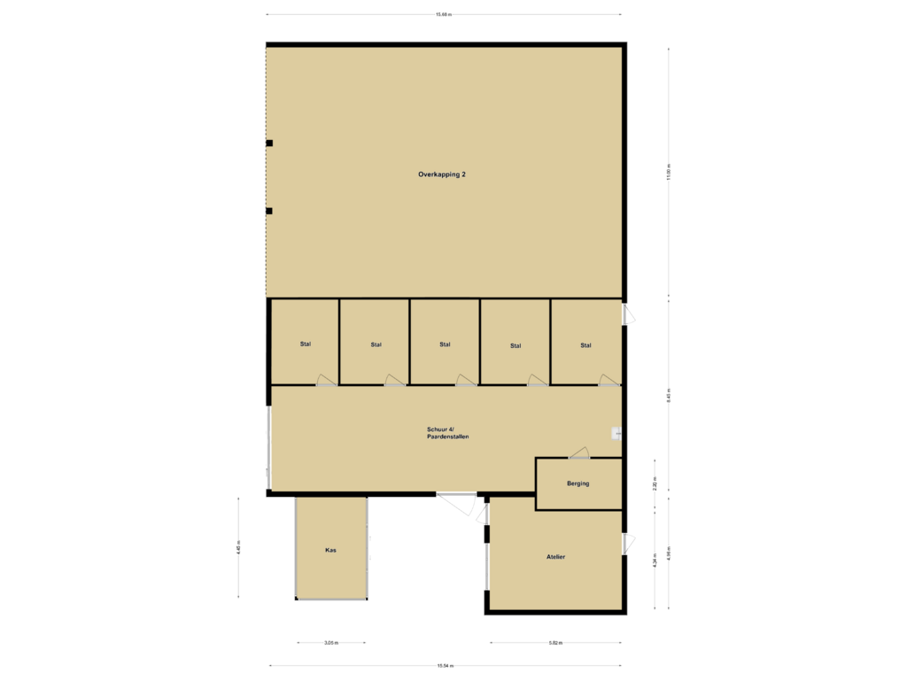 Bekijk plattegrond van Schuur 4 van Diekerweg 8