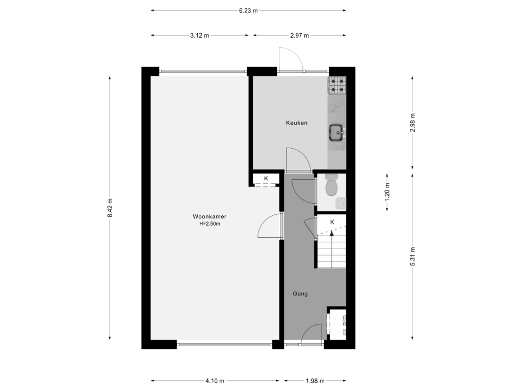 View floorplan of Begane Grond of Koningin Julianaweg 112