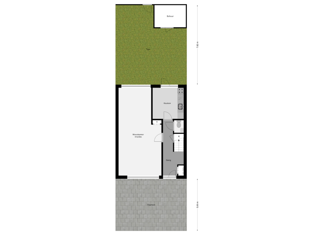 View floorplan of Perceeloverzicht of Koningin Julianaweg 112