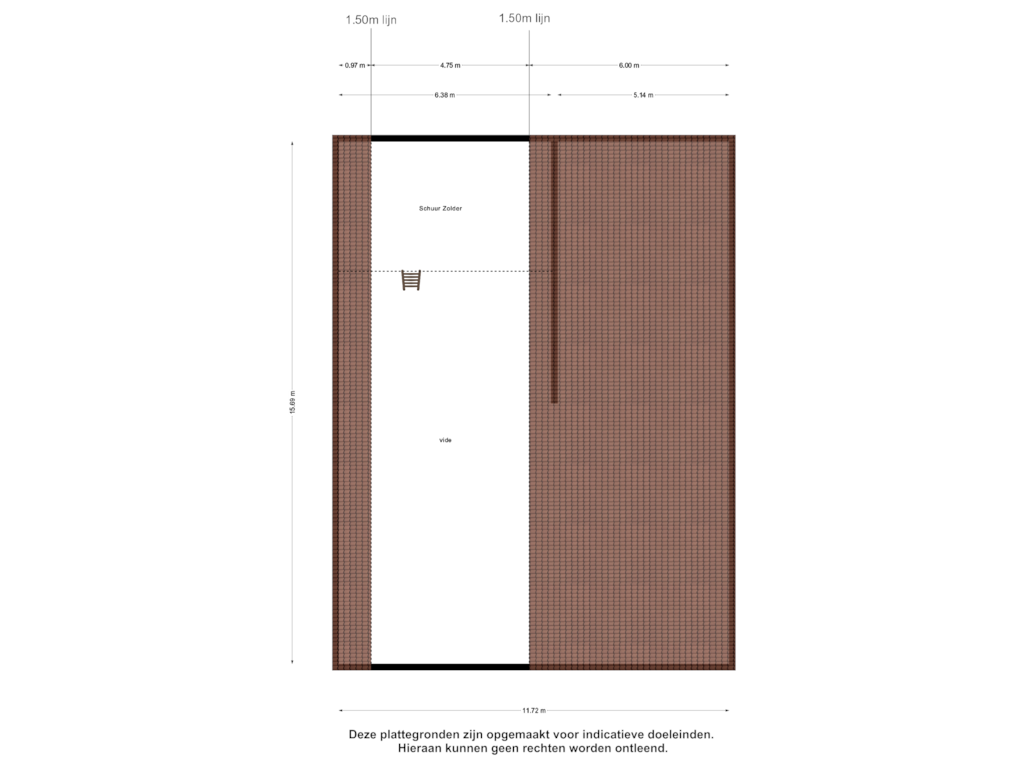 Bekijk plattegrond van Schuur Zolder van Jan Geertsesweg 2-R