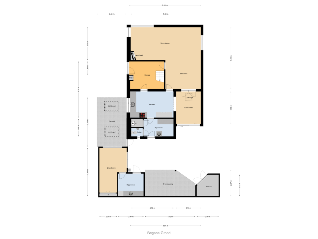 Bekijk plattegrond van Begane Grond van Tilburgseweg 9-B