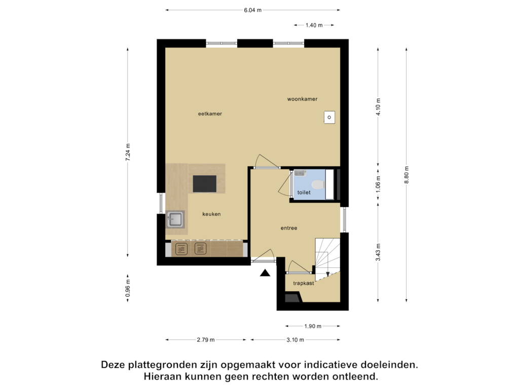 View floorplan of Begane Grond of Verwersstraat 61-B