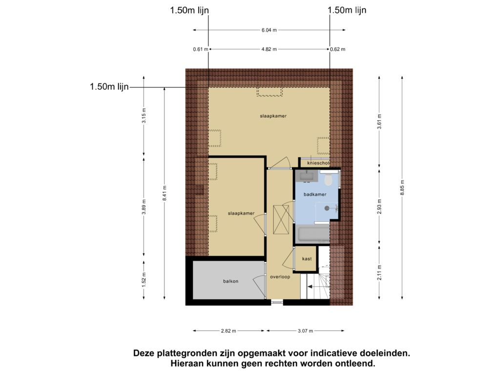 View floorplan of Eerste Verdieping of Verwersstraat 61-B