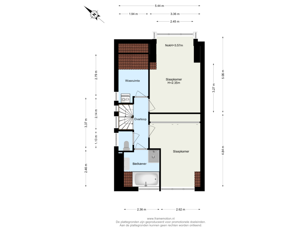 View floorplan of Verdieping 2 of Kerstant van den Bergelaan 33