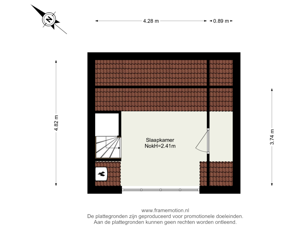 View floorplan of Verdieping 3 of Kerstant van den Bergelaan 33