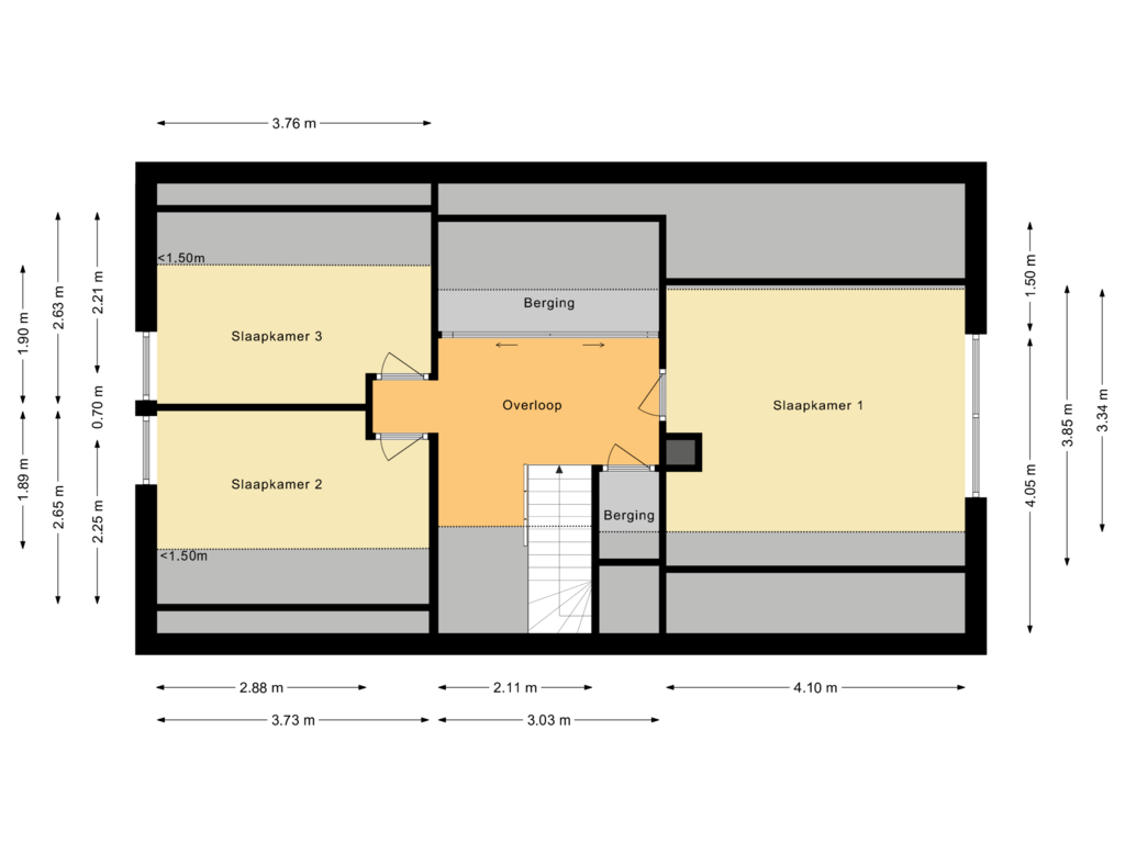 View floorplan of Eerste verdieping of Oude Wisselseweg 41