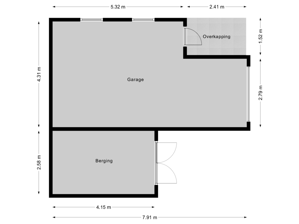 View floorplan of Garage of Oude Wisselseweg 41