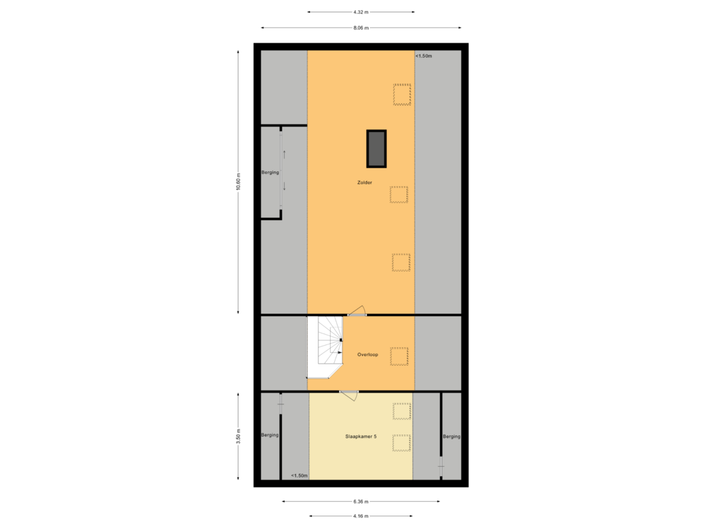 View floorplan of Tweede verdieping of van Steenhuijslaan 9