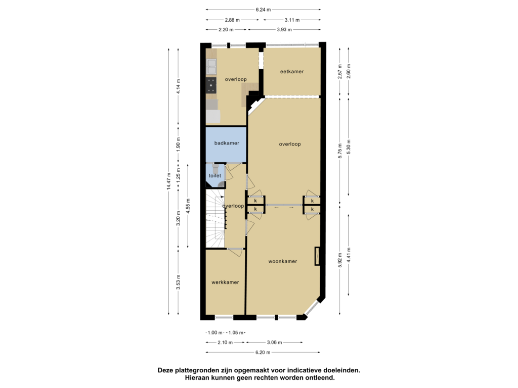 Bekijk plattegrond van 1e verdieping van Thomsonlaan 14