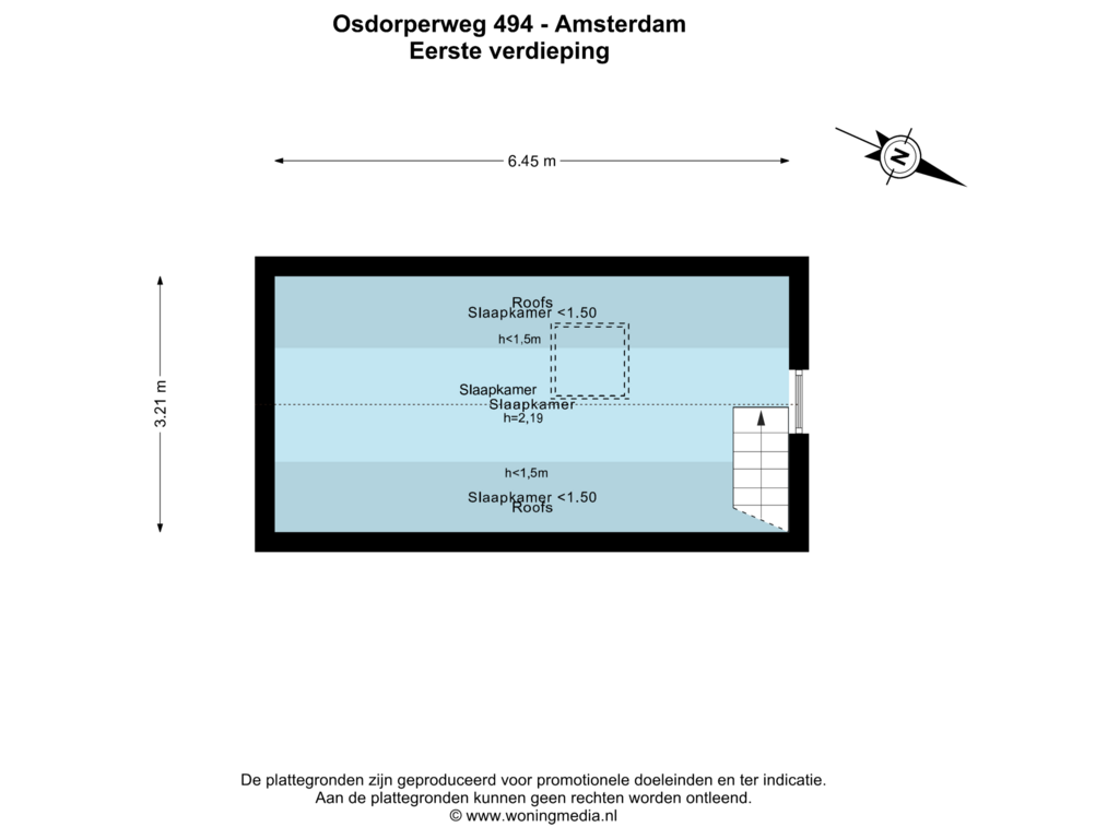 View floorplan of Eerste verdieping of Osdorperweg 494