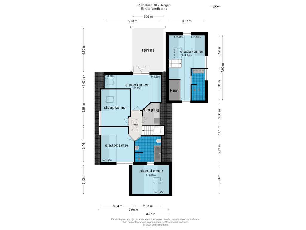 View floorplan of Eerste Verdieping of Ruïnelaan 38