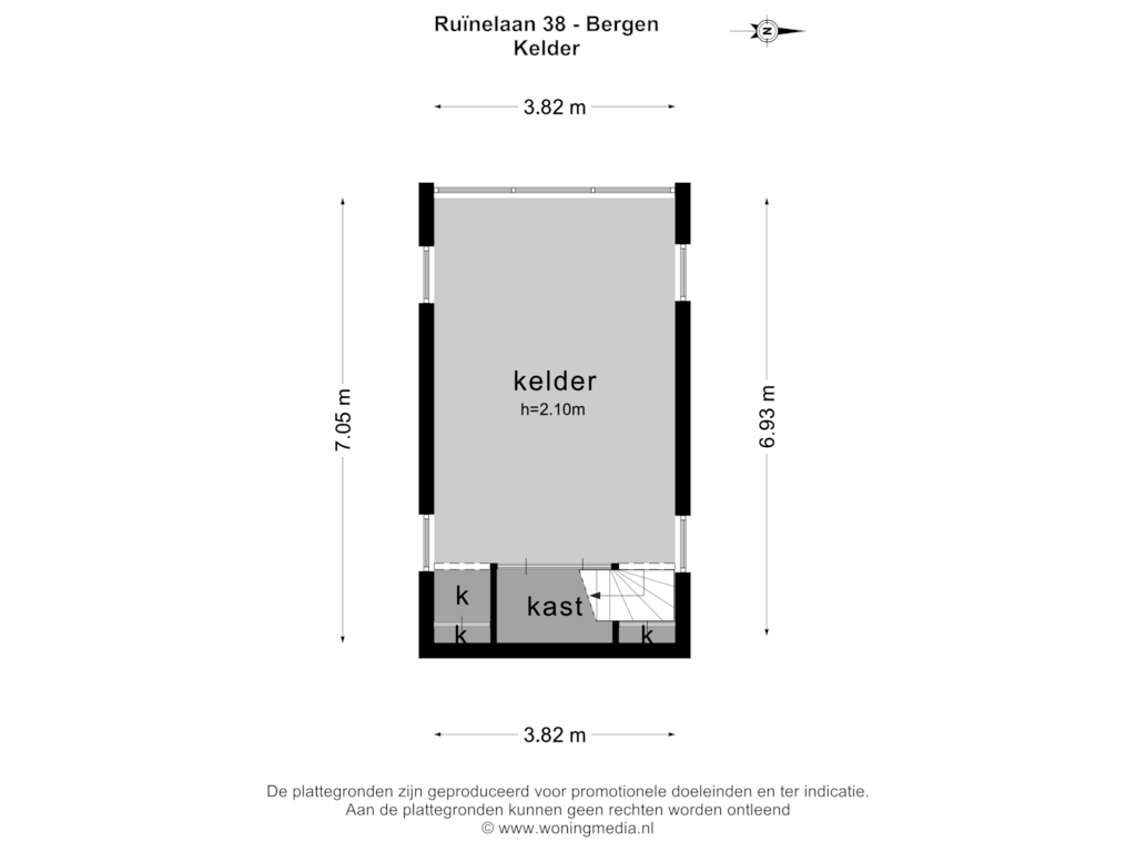 View floorplan of Kelder of Ruïnelaan 38