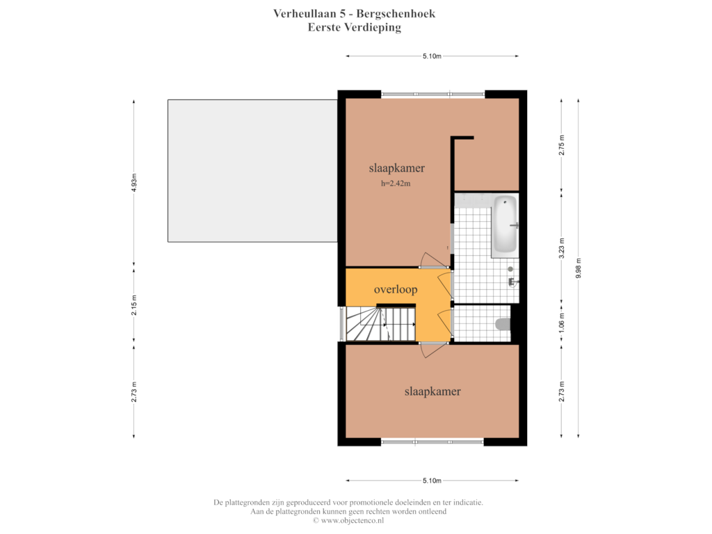 Bekijk plattegrond van Eerste Verdieping van Verheullaan 5