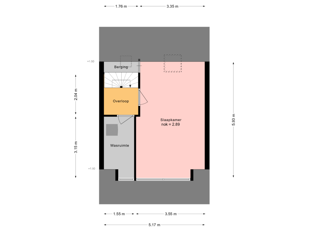 Bekijk plattegrond van tweede etage van Arthur Parisiusstraat 22