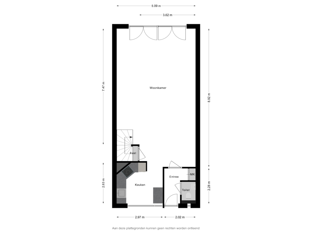 View floorplan of Begane Grond of Meedhuizenstraat 13