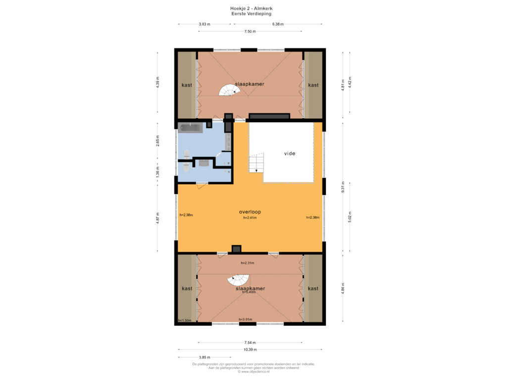 View floorplan of EERSTE VERDIEPING of Hoekje 2