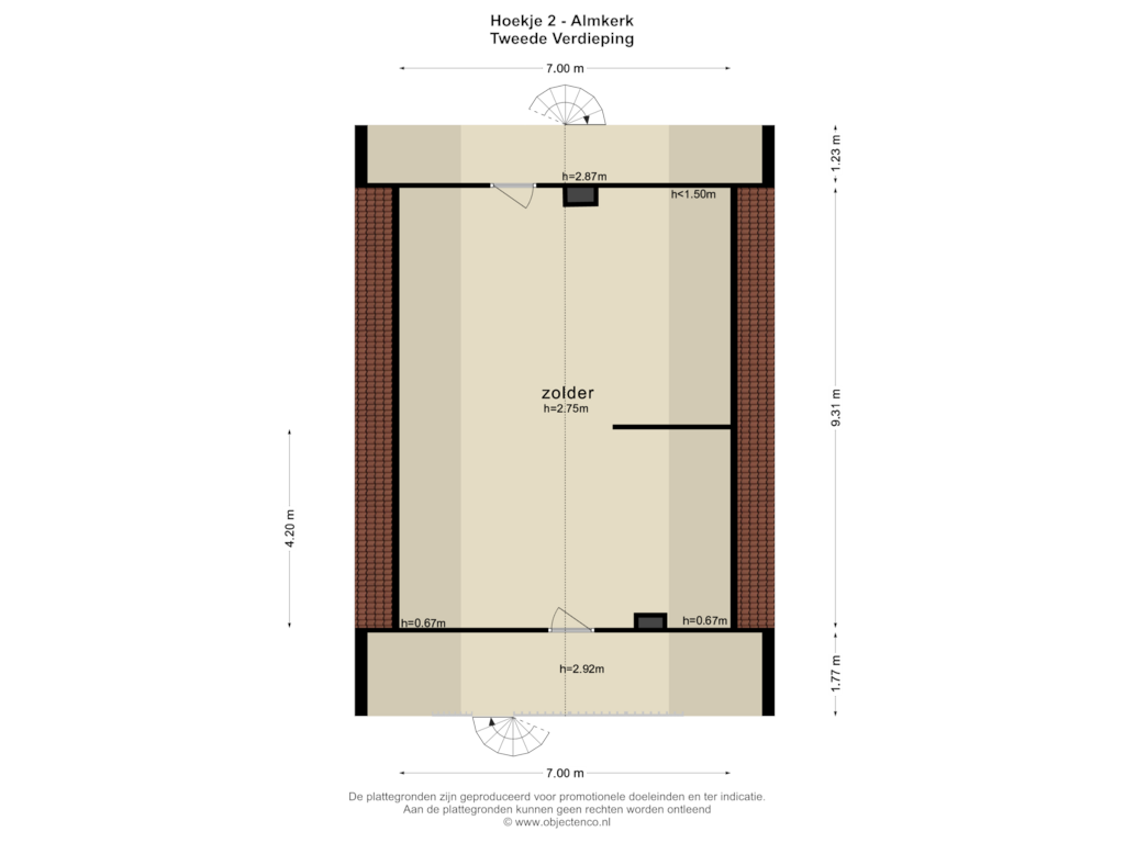 View floorplan of TWEEDE VERDIEPING of Hoekje 2