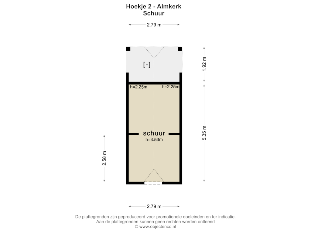 Bekijk plattegrond van SCHUUR van Hoekje 2