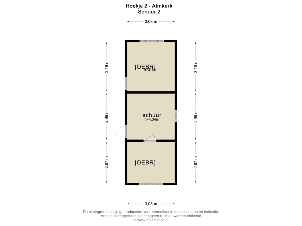 View floorplan of SCHUUR 2 of Hoekje 2