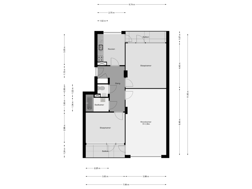 Bekijk plattegrond van 5e Verdieping van Mansdalestraat 94