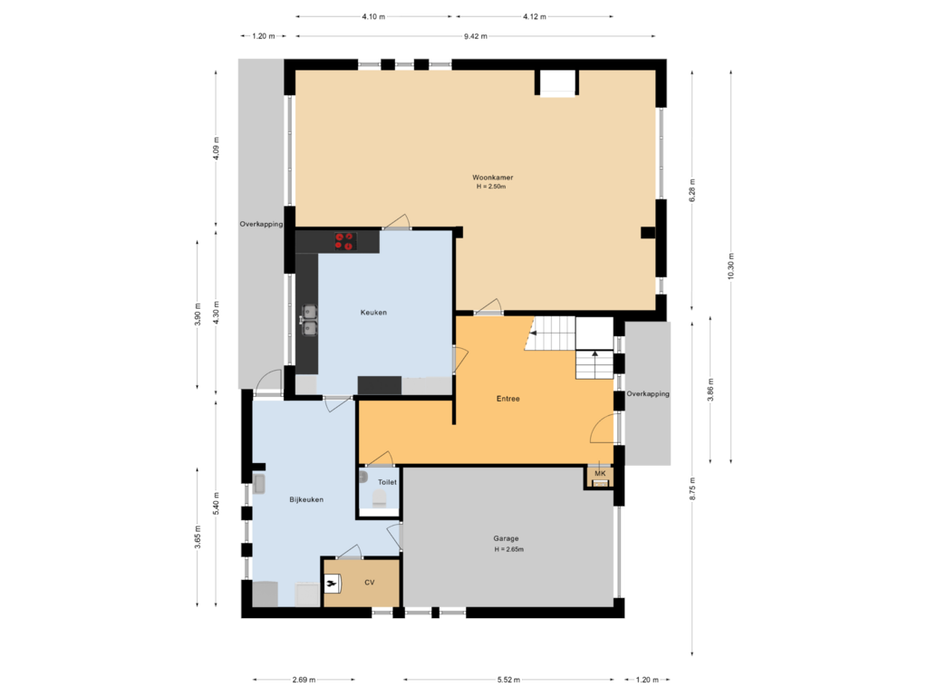 View floorplan of Begane grond of Contrabas 64