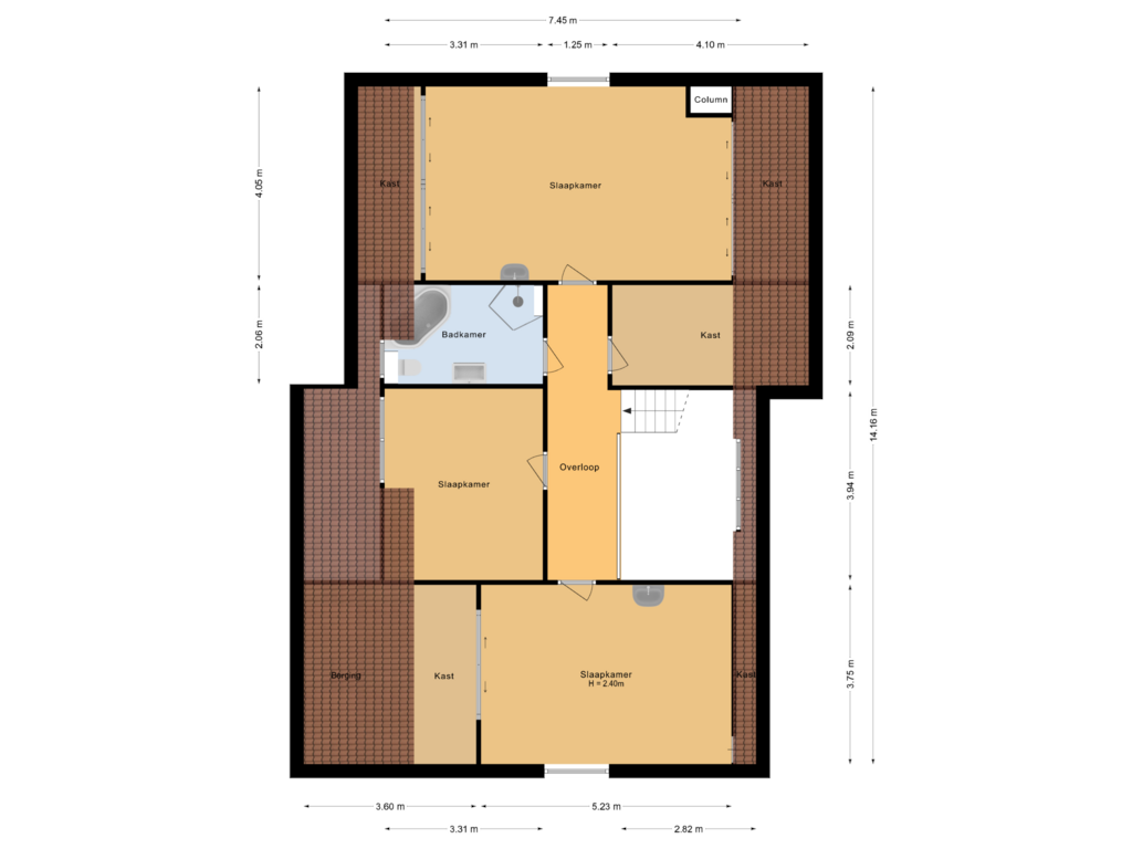 View floorplan of Eerste verdieping of Contrabas 64