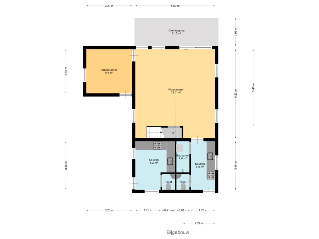 Bekijk plattegrond van Bijgebouw van IJsseldijk-Noord 235-A