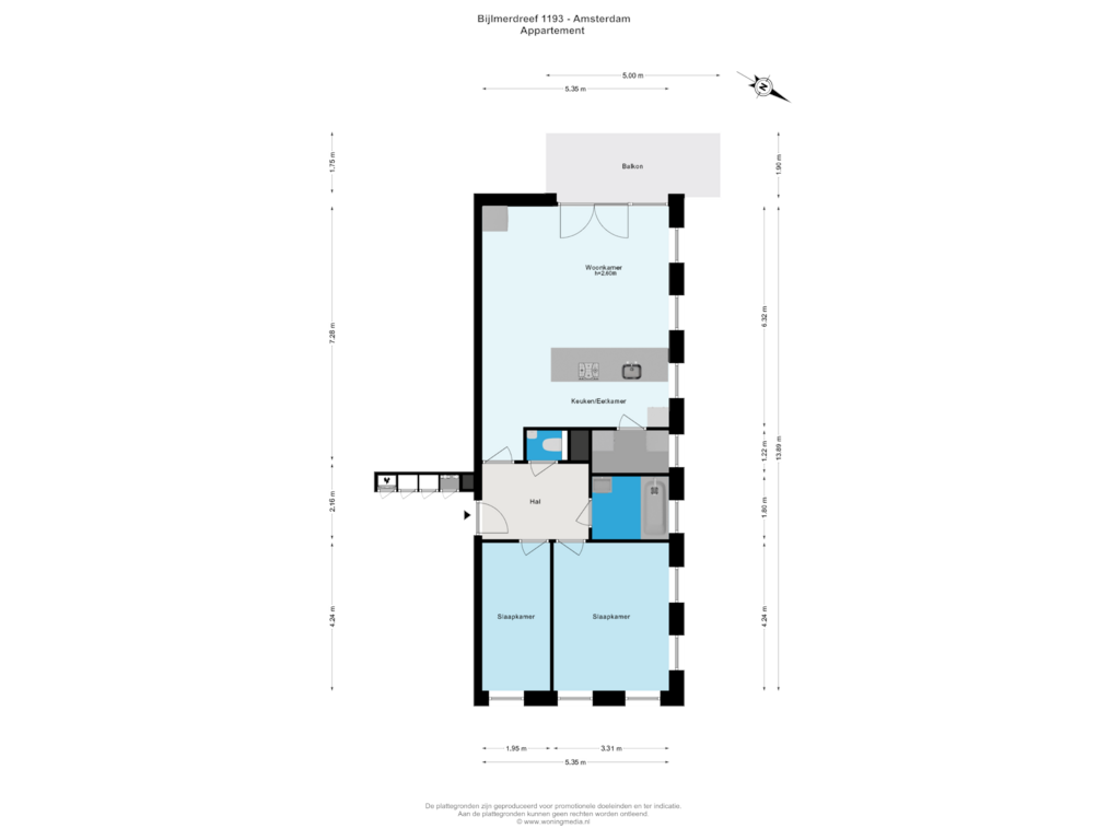 Bekijk plattegrond van Appartement van Bijlmerdreef 1193