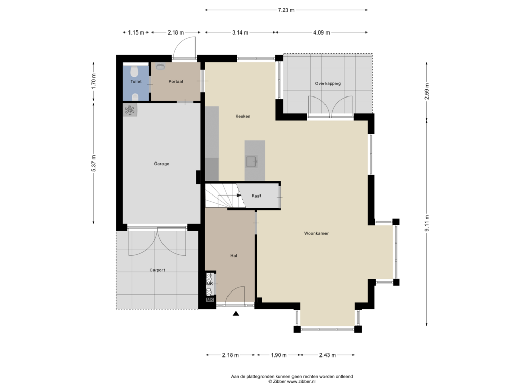 View floorplan of Begane Grond of Horstakker 43