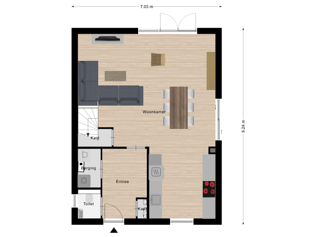 Bekijk plattegrond van Begane Grond van Veerweg 50-012