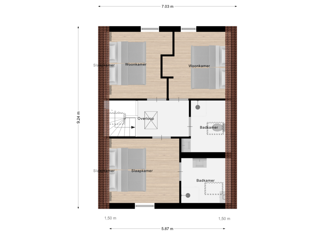 Bekijk plattegrond van Eerste Verdieping van Veerweg 50-012