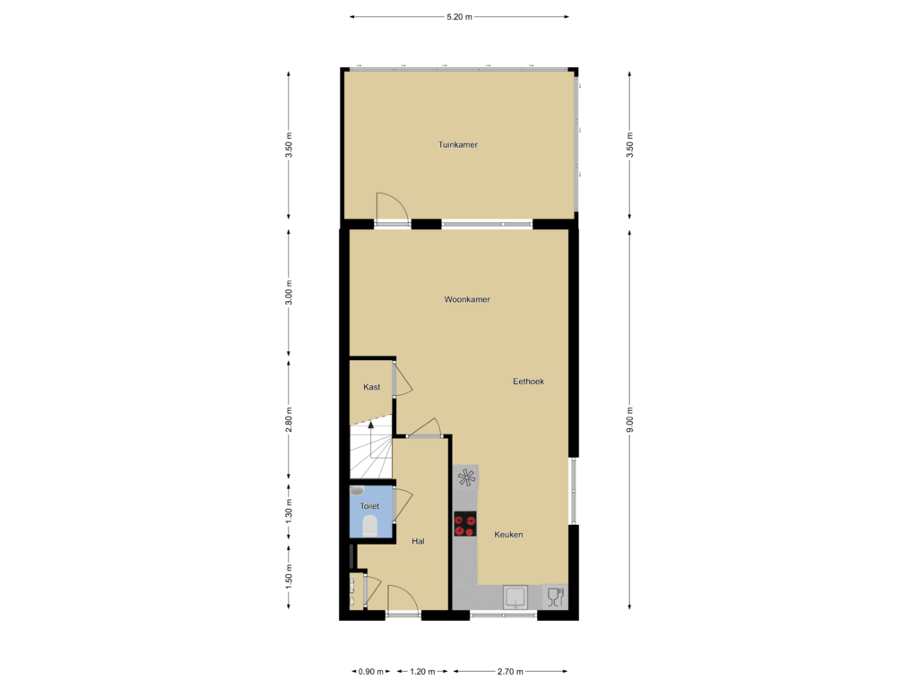 Bekijk plattegrond van Begane grond van Valkappel 62