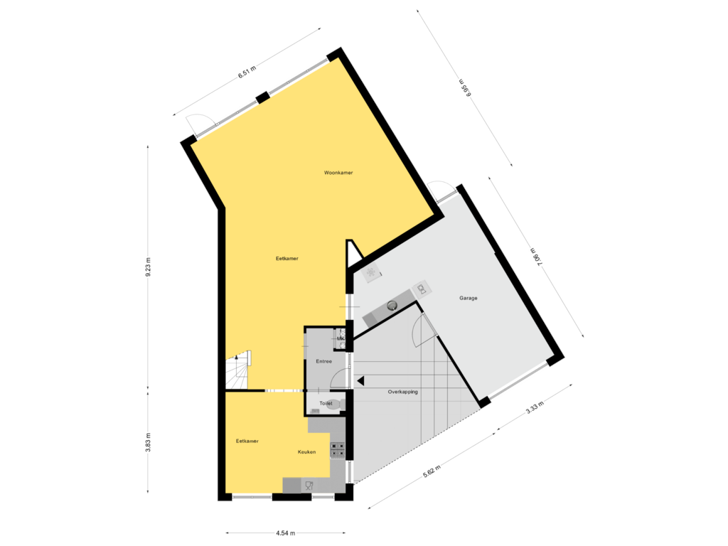 Bekijk plattegrond van Begane Grond van Hoogkar 22