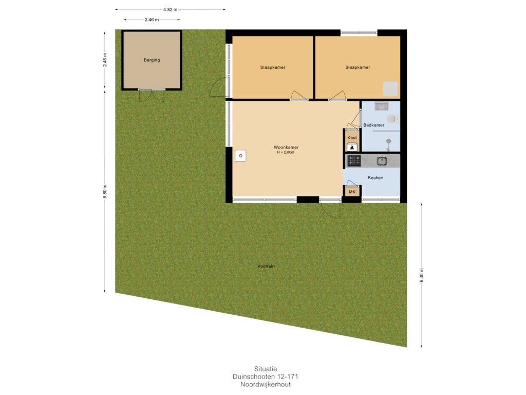 View floorplan of Situatie of Duinschooten 12-171