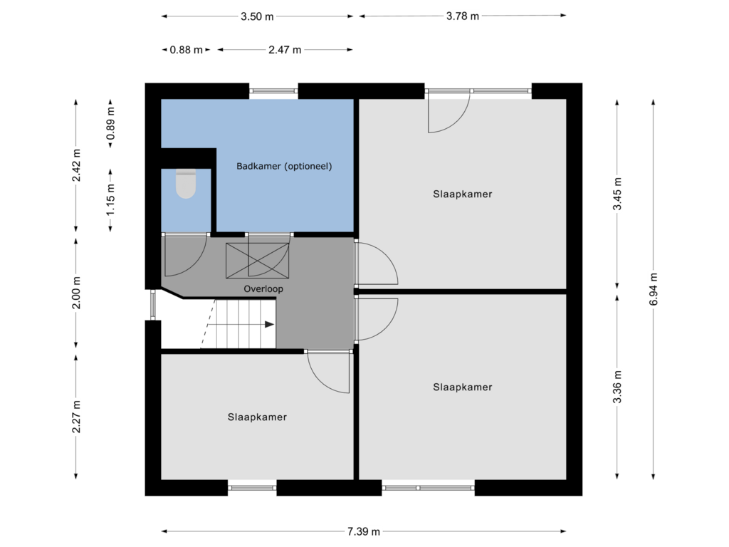 Bekijk plattegrond van 1e Verdieping van Dorpsstraat 33