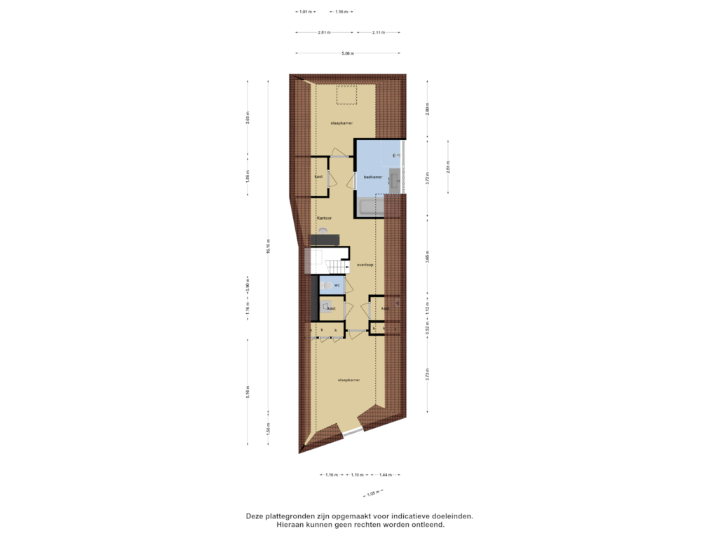 Bekijk plattegrond van Tweede Verdieping van Oudestraat 256-I