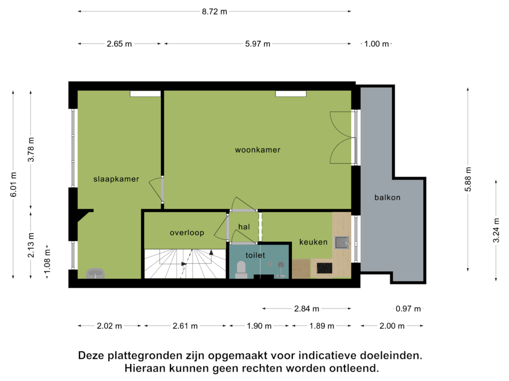 Bekijk plattegrond van 1e verdieping van Van Oldenbarneveldtstraat 59