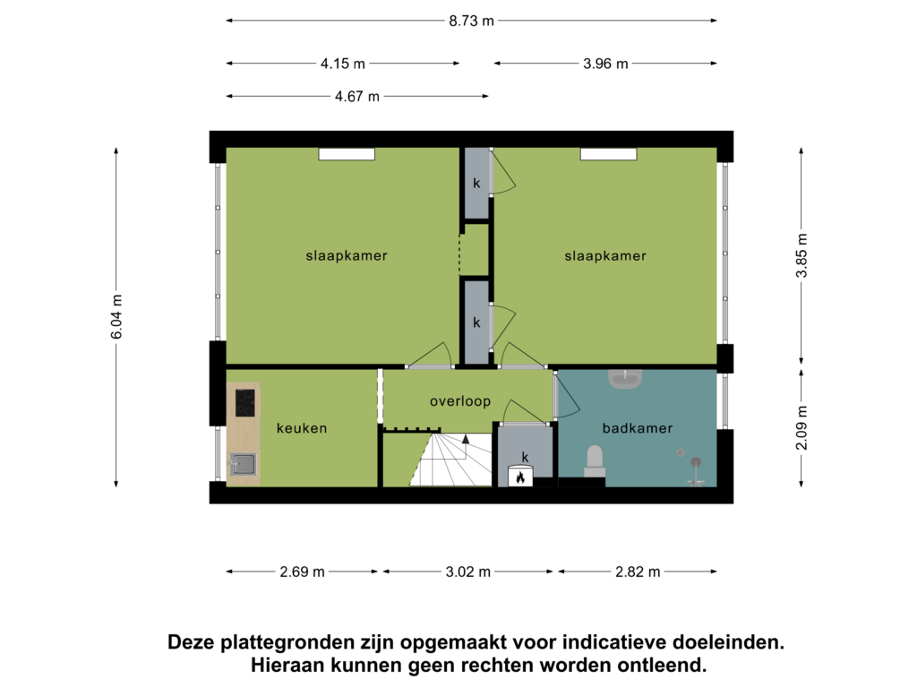 Bekijk plattegrond van 2e verdieping van Van Oldenbarneveldtstraat 59