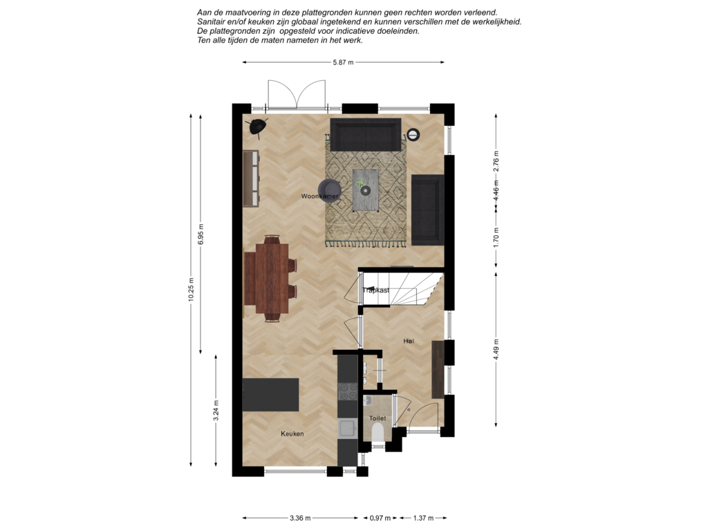 Bekijk plattegrond van Begane grond 3D van P.C. Hooftstraat 17